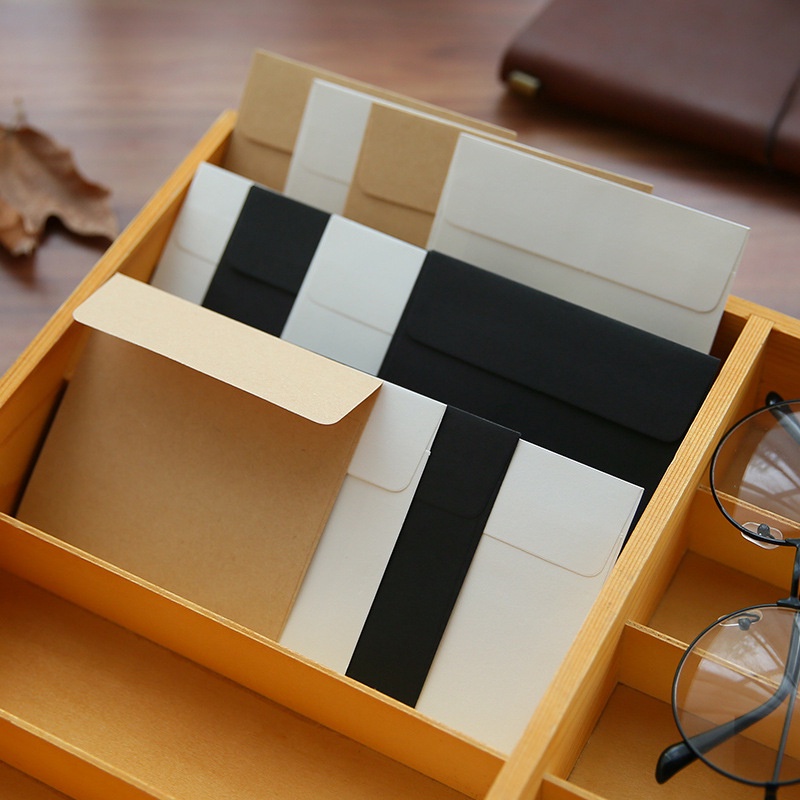 Bao Thư Trắng Đen 10x10cm Phong Cách Cổ Điển