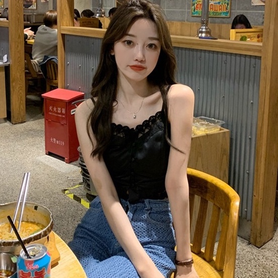 Áo hai dây ZHELIHANGFEI phối ren quyến rũ hợp thời trang