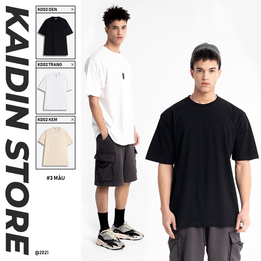 Áo thun nam nữ form rộng oversize, áo phông trơn unisex basic vải cotton cao cấp KAIDIN - KD02