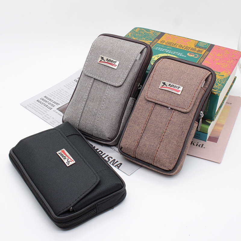 Túi Đeo Hông Đựng Điện Thoại Bằng Vải Canvas Tiện Dụng