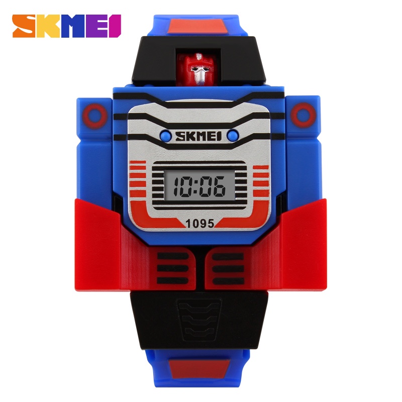 Đồng Hồ Đeo Tay Kỹ Thuật Số Hình Robot Biến Hình Thời Trang Cho Bé Trai SKMEI