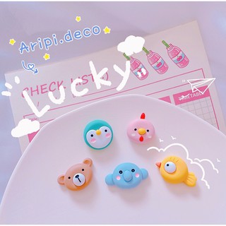 Charm hoạt hình tròn dễ thương gấu voi gà cá cánh cụt B30/ Nguyên liệu làm phụ kiện handmade / resin