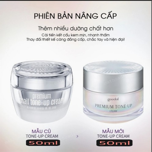 KEM DƯỠNG DA ỐC SÊN GOODAL PREMIUM SNAIL TONE UP CREAM 50ML