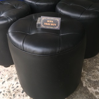 Đôn tròn simili màu đen