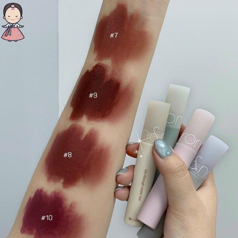 Son Kem Lì, Siêu Mịn Mượt Môi Romand See-Through Matte Tint