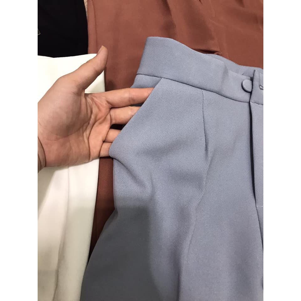 Xả quần baggy cúc bọc cho nữ x