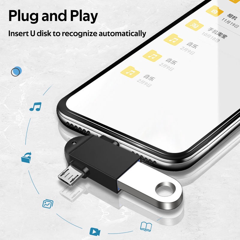 Đầu Chuyển Đổi OTG USB Type C Micro USB 2 Trong 1 Cho Điện Thoại Android/Máy Tính Bảng OTG USB 3.0