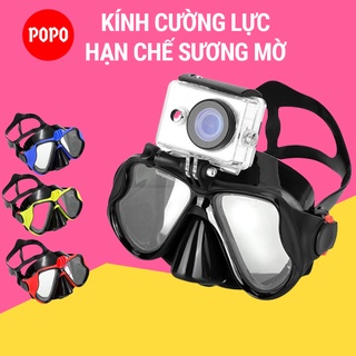Kính lặn biển, mặt nạ lặn biển gắn được Gopro, mắt kính cường lực cản tia UV, hạn chế sương mờ