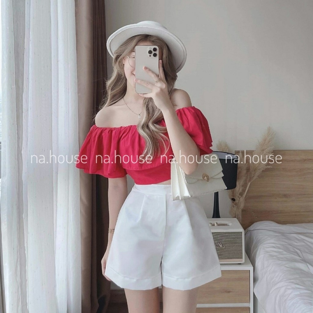 SET ÁO BẸT VAI XINH XẮN NAHOUSE SET ÁO MIX QUẦN ĐI CHƠI ĐI TIỆC THIẾT KẾ SANG TRỌNG