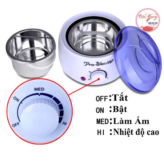 [Nồi+100g sáp Thơm Siêu Bám +mỡ trăn+que] NỒI NẤU SÁP NÓNG PRO WAX 100 Cao Cấp (Ngoc Trai)