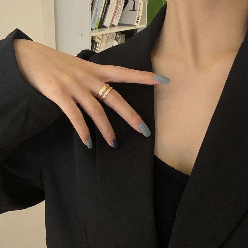Nhẫn Hở Hình Gợn Sóng Đơn Giản Thời Trang