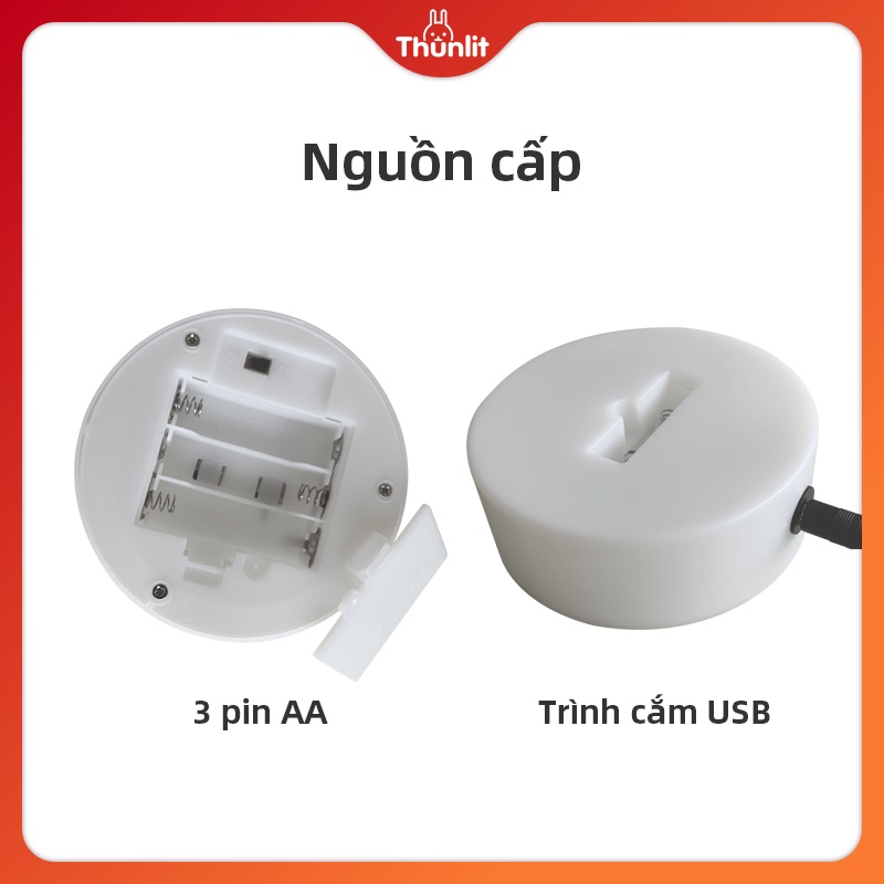 Đèn ngủ sạc Thunlit cổng USB thiết kế độc đáo lãng mạn phù hợp làm quà Valentine