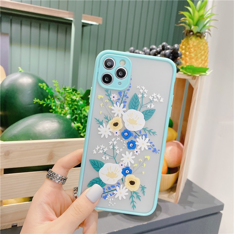 Ốp Lưng Nhám Chống Sock, Va Đập Bảo Vệ Camera Flowers - G059