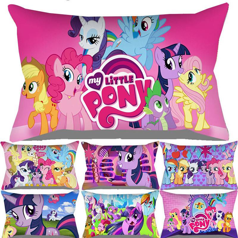 Vỏ gối hình chữ nhật 30x50cm họa tiết hoạt hình My Little Pony đáng yêu