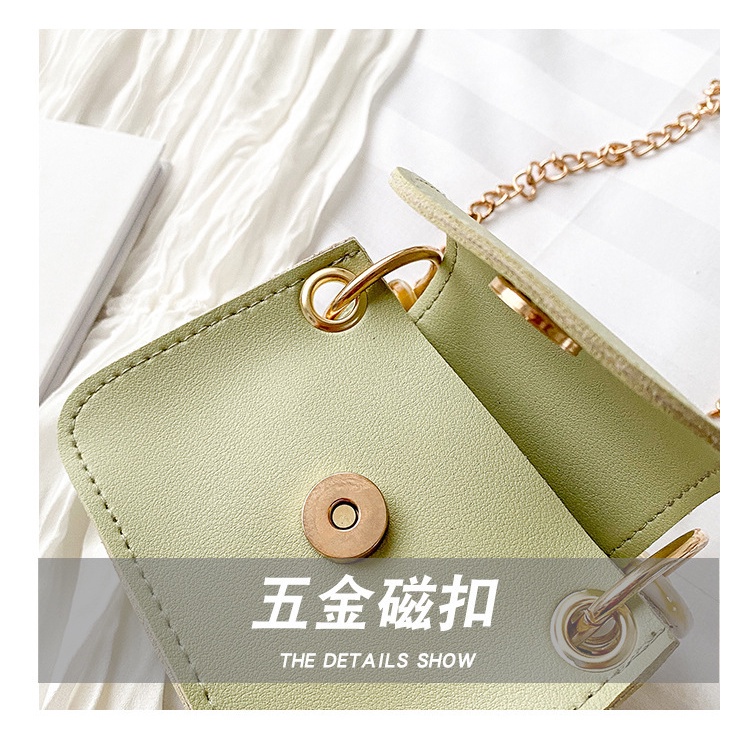 Túi đeo chéo MINI nữ dây xích, túi xách nữ đeo chéo da thời trang Hàn Quốc xanh hottrend nhỏ gọn giá rẻ - DODO FASHION