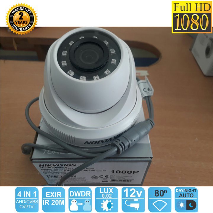 Camera HDTVI Dome HIKVISION DS-2CE56B2-IPF 2MP, Chính Hãng, Bảo Hành 24 tháng