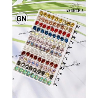 [Đá đính móng ][Đá nail ] đá khối chân vàng giọt nước 10v