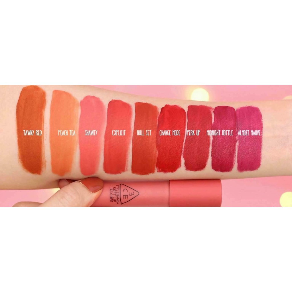 (Auth) Son kem 3ce Soft Lip Lacquer