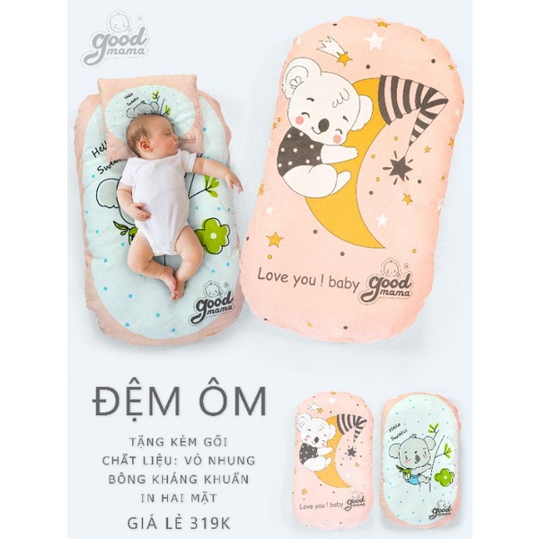 [Mã LTBAUAB6 giảm 7% đơn 99K] Đệm ôm ngủ nhung cho bé Goodmama