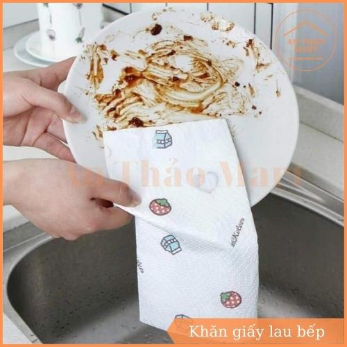 Cuộn Giấy Lau Bếp Đa Năng, Khăn Giấy Trắng Có Thể Giặt Được