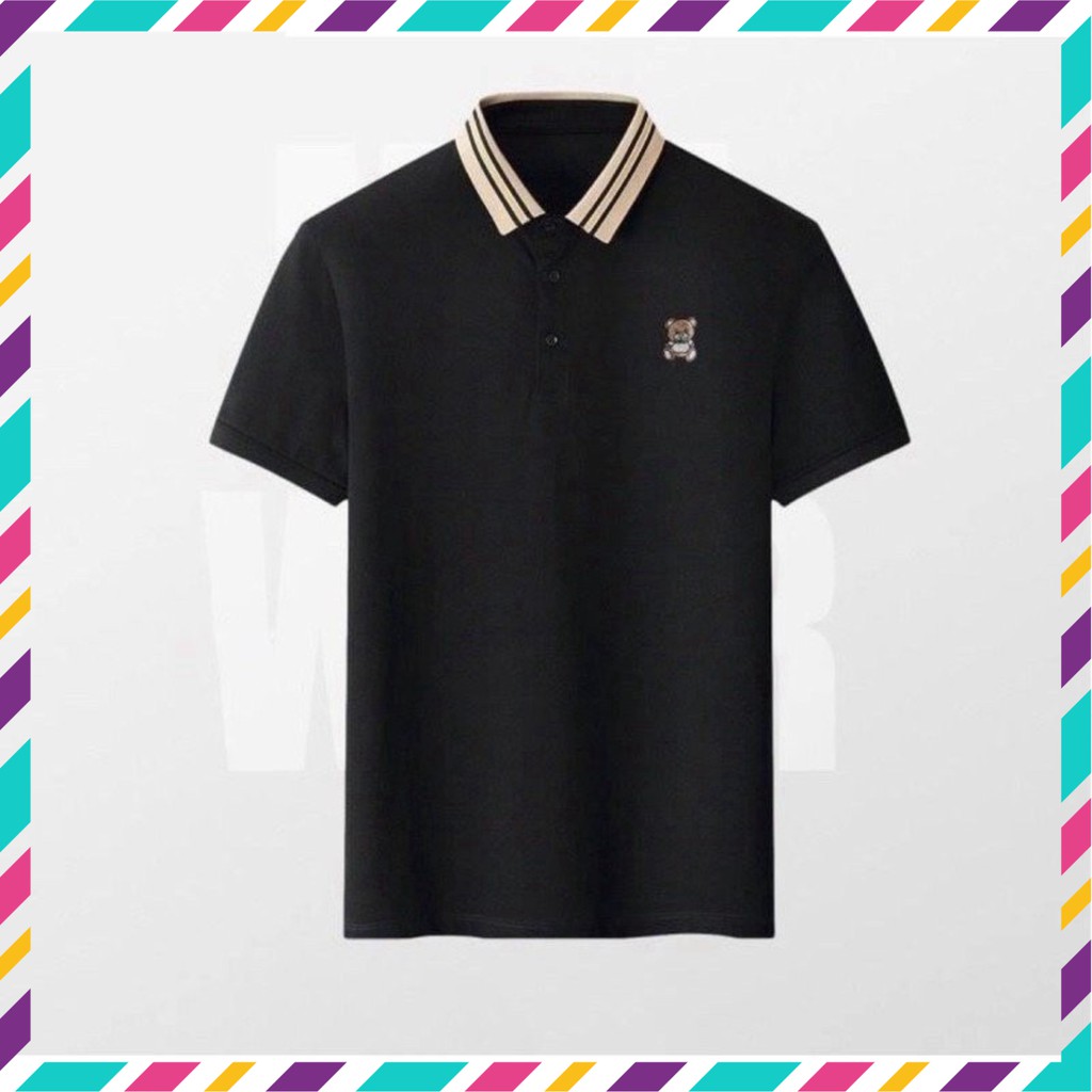 [HÀNG VNXK ] Áo Phông Polo Gấu Nâu Màu Đen Viền Cổ Chất Liệu Thun Cá Sấu Thấm Hút Mồ Hôi Tốt | BigBuy360 - bigbuy360.vn