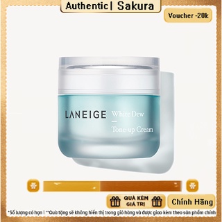 Kem dưỡng trắng da Laneige White Dew Tone Up Cream 50ml + Mút