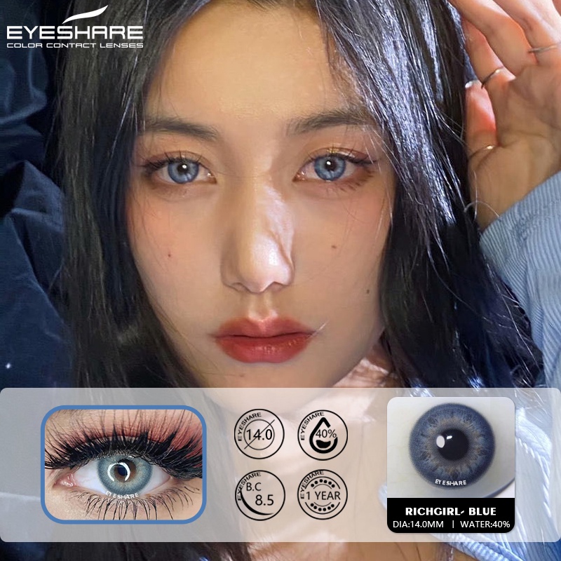[Hàng mới về] Set 2 Kính Áp Tròng Có Màu Eyeshare Series Đeo Hàng Ngày Long Lanh Mềm Mại Sử Dụng Trong Một Năm