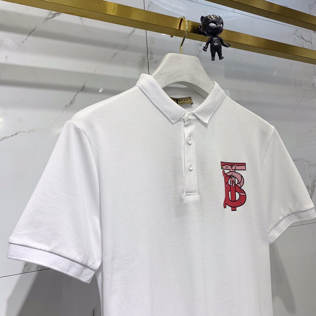 Burberr Áo thun cổ tròn polo tay ngắn in TV thời trang hè 2020 cho nam