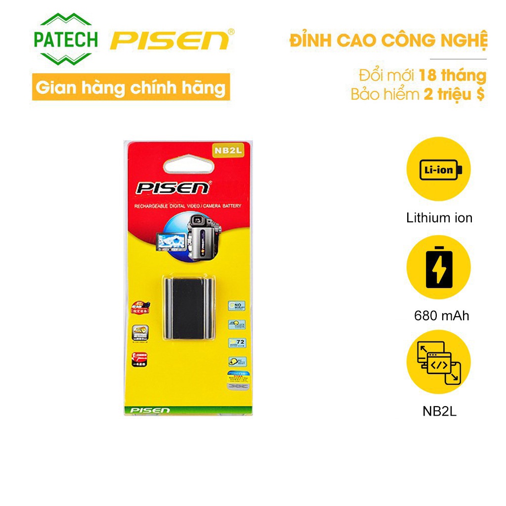 Pin máy ảnh Canon Pisen NB2L - Hàng chính hãng