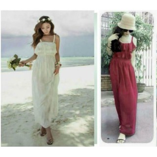 đầm voan đi biển  maxi 2 dây giá rẻ cao cấp(hai dây,đầm maxi ,voan yếm)