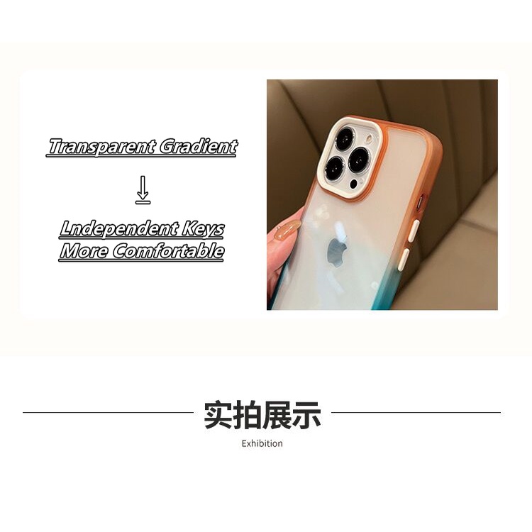 Ốp Điện Thoại TPU Acrylic Màu Gradient Chất Lượng Cao Cho iPhone 14 11 Pro Max 12 Pro Max 13 14 Pro Max