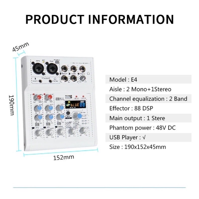 Combo MIXER E4 Bluetooth Và Micro Takstar PC K320 karaoke thu âm livestream
