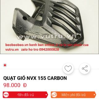 Combo lốc máy pô e quạt gió cacbon nvx