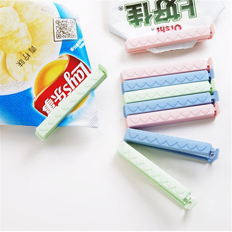 Bộ 5 kẹp niêm phong túi bảo quản thực phẩm/đồ ăn vặt bằng nhựa size nhỏ màu trơn