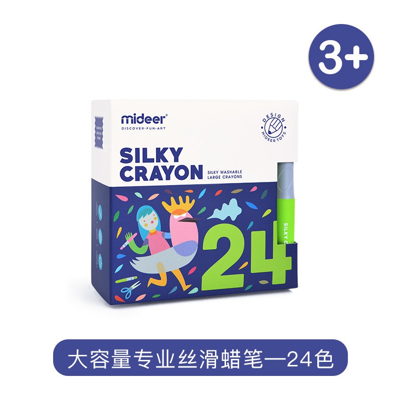 Bút chì màu xoay Mideer Dung lượng lớn Silky Oil Pastel Có thể giặt được Bộ bút chì màu vẽ tranh sơn dầu cho trẻ em