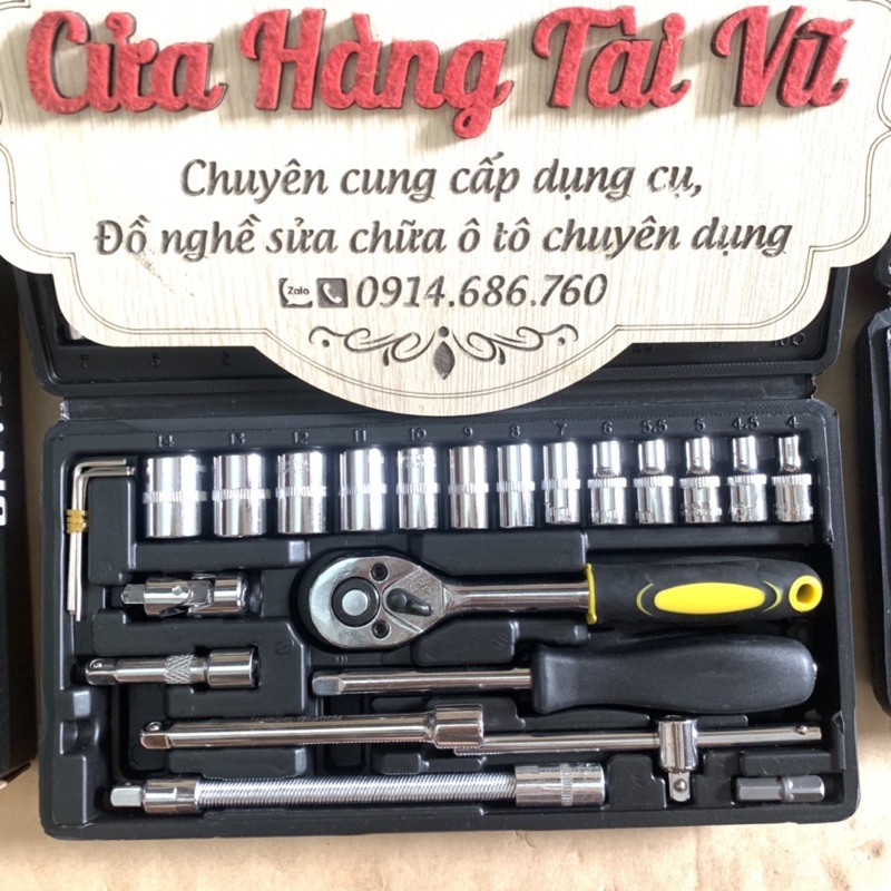 Bộ tuýp vặn 1/4 đa năng 46 chi tiết chuyên tháo nội thất HÀNG XỊN không toét, gãy (ảnh thật)