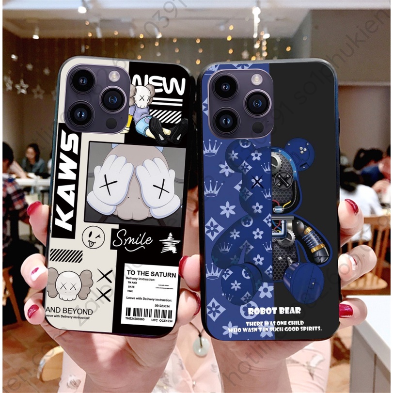 Ốp lưng iphone 14 14+ (plus) / 14 pro / 14 promax (14 pro max) mặt lưng ép kính chống bể hình gấu nhiều mẫu đẹp