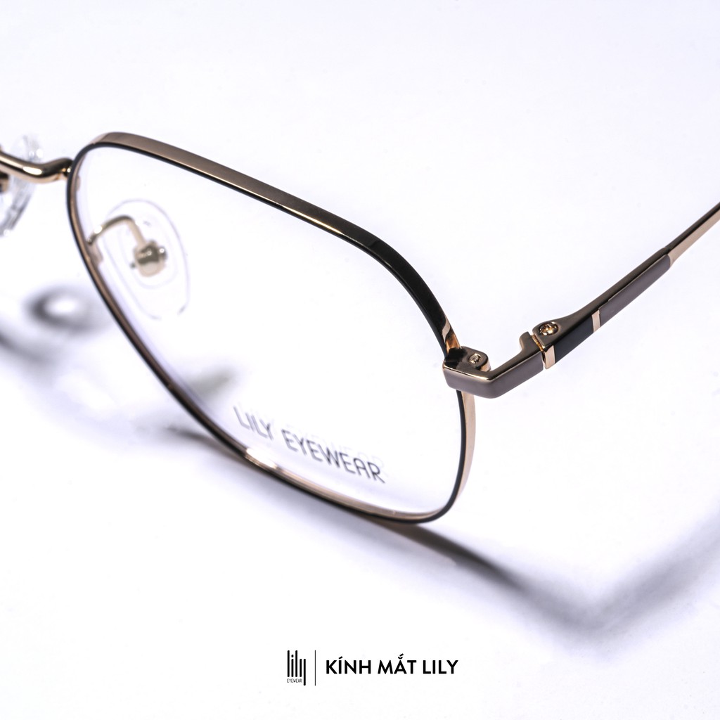 Gọng kính mắt nam nữ Lilyeyewear mắt vuông to chất liệu kim loại thanh mảnh màu sắc thời trang 80567 | BigBuy360 - bigbuy360.vn