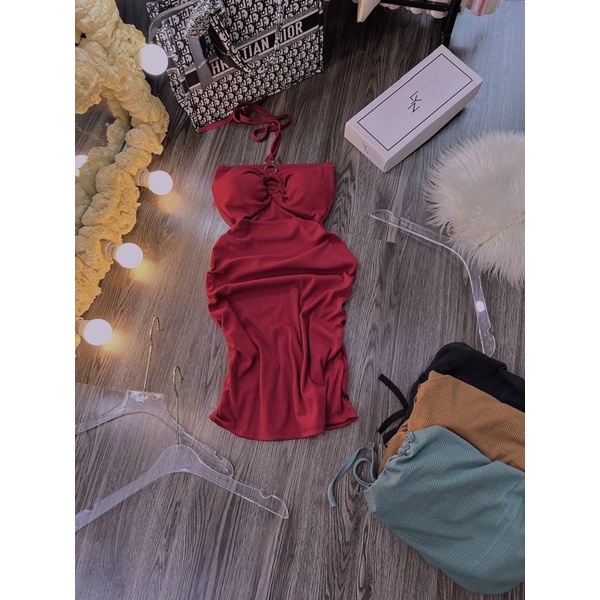 ĐẦM BODY DÂY BUỘC KHOEN TRÒN CÚP NGỰC HỞ BỤNG SEXY