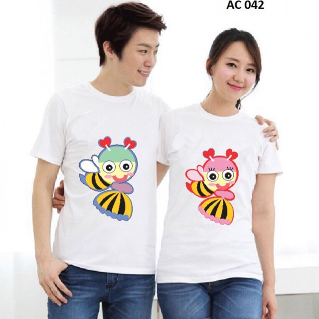 Áo đôi áo cặp Ong vàng cotton loại 1 dày dặn mềm mát đủ màu đủ size 5-110kg