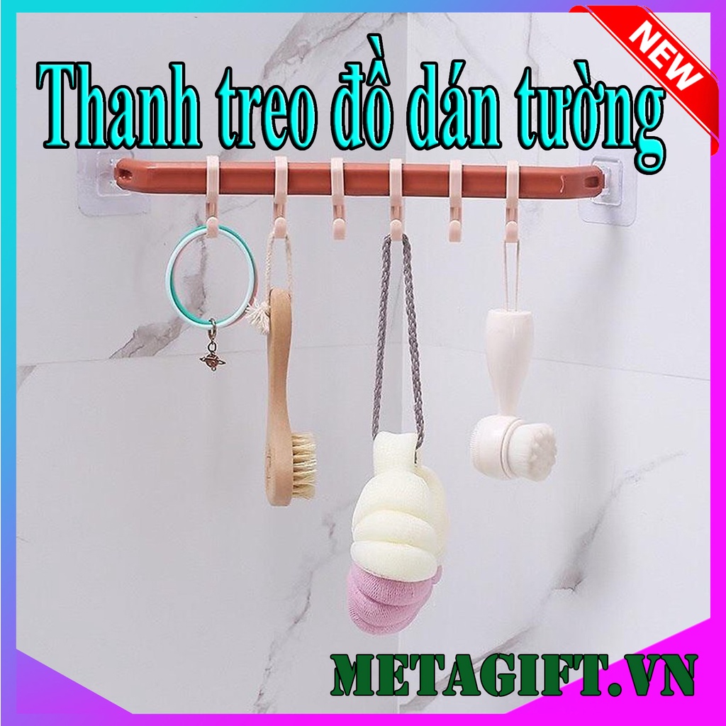 Thanh móc nhựa dán treo đồ dán gắn tường nhà tắm đa năng hút chân không siêu dính chắc chịu lực