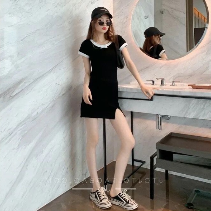 Đầm Cotton Hở Lưng Dáng Ôm Thời Trang Mùa Hè Hàn Quốc Quyến Rũ Cho Nữ
