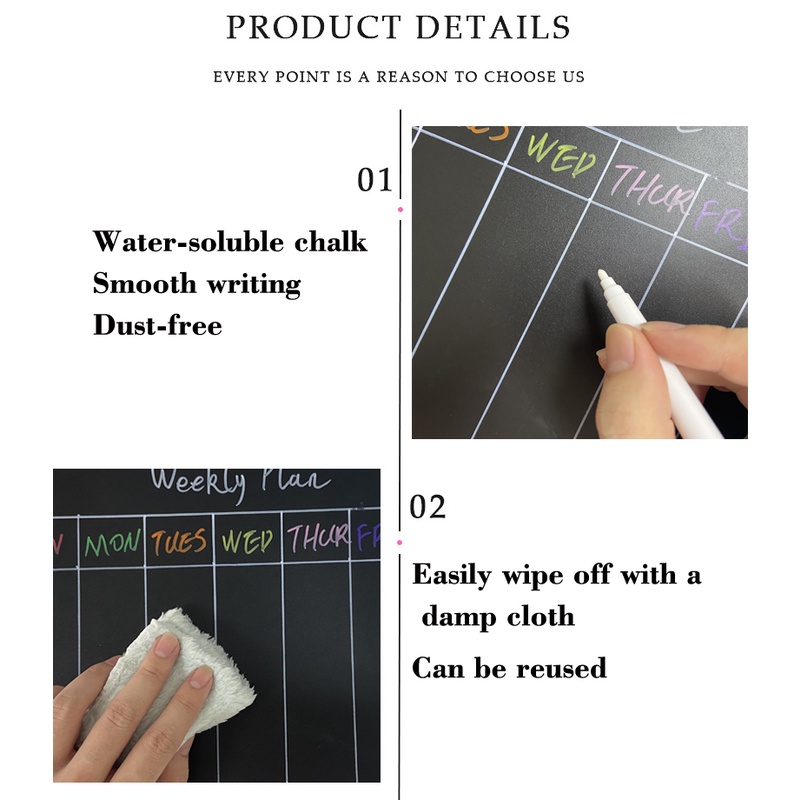 Bảng Đen Nam Châm Dán Tủ Lạnh Chống Bụi Cho Trẻ Em