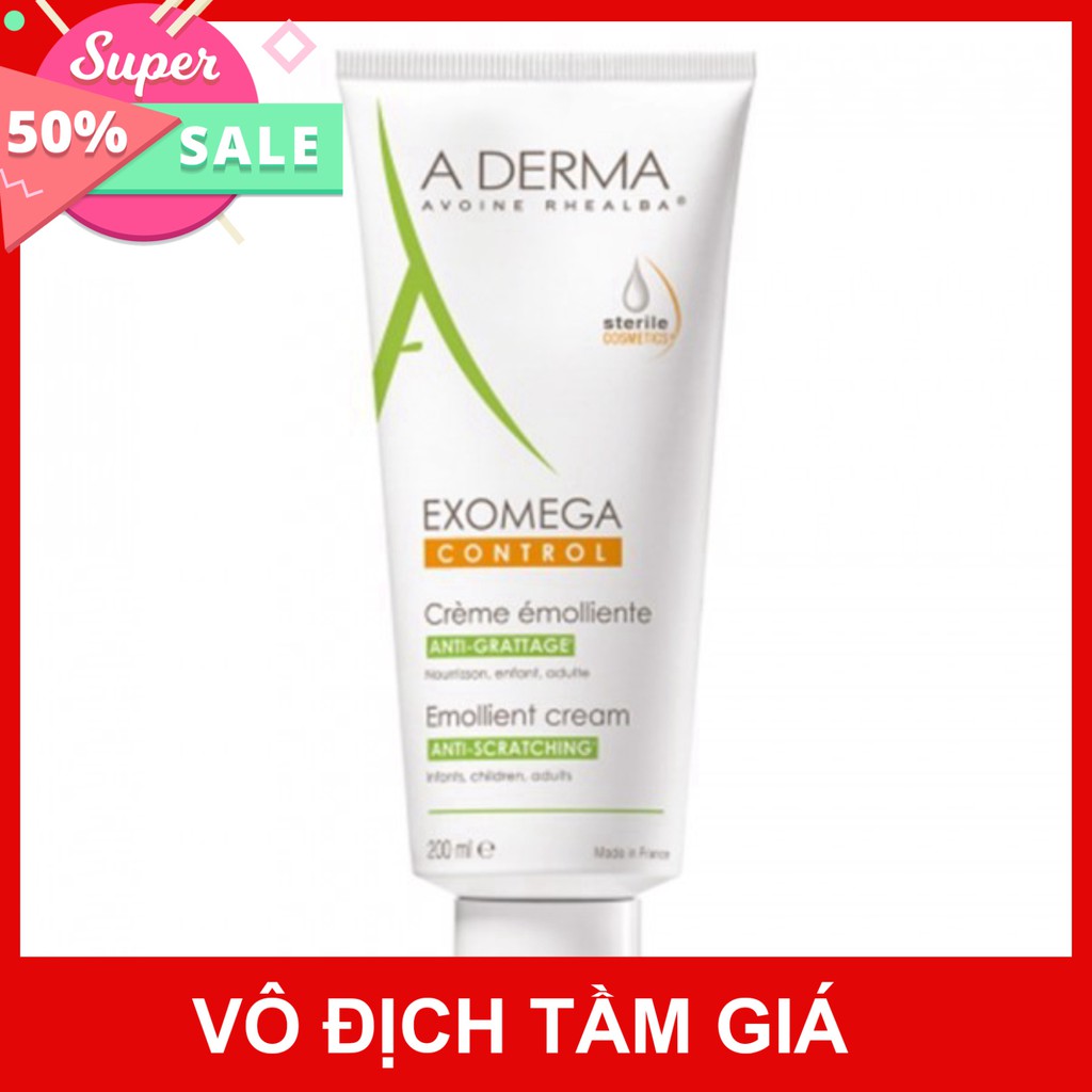 A Derma Kem Dưỡng Ẩm Cho Viêm Da Cơ Địa & Da Khô Exomega Control Emollient Cream 200ml