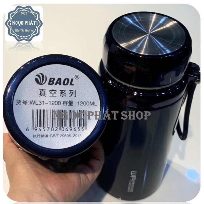 Bình giữ nhiệt kim cương BAOL 1200ml inox 304 cao cấp