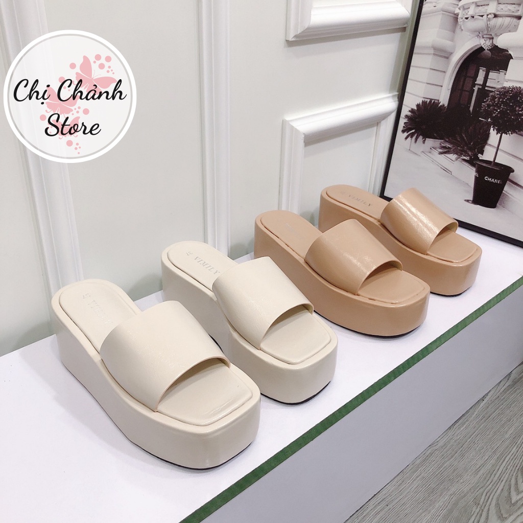 Dép Xuồng Đế Bánh Mì 7p Mẫu Cực HOT Chất Cao Cấp 2 Màu Trắng Và Nâu Tây Cực Xinh Lên Chân Siêu Đẹp - Chị Chảnh Store