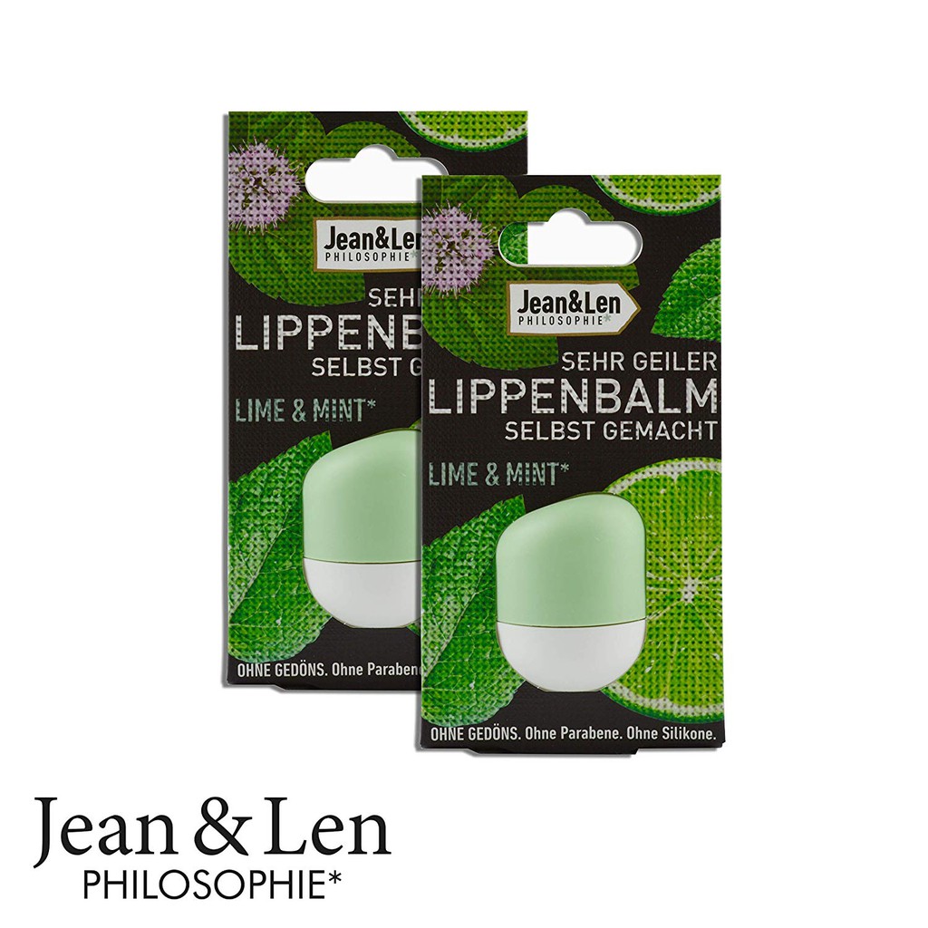 Son dưỡng môi vị chanh và bạc hà Jean & Len Lippenbalm Lime & mint hàng chuẩn Đức