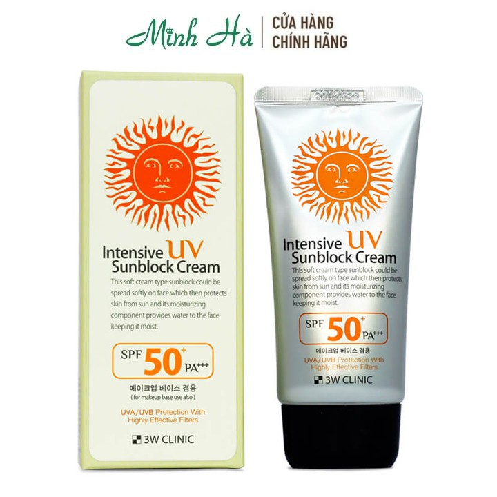 Kem chống nắng 3W Clinic Intensive UV Sunblock Cream SPF 50 PA+++ 70ml