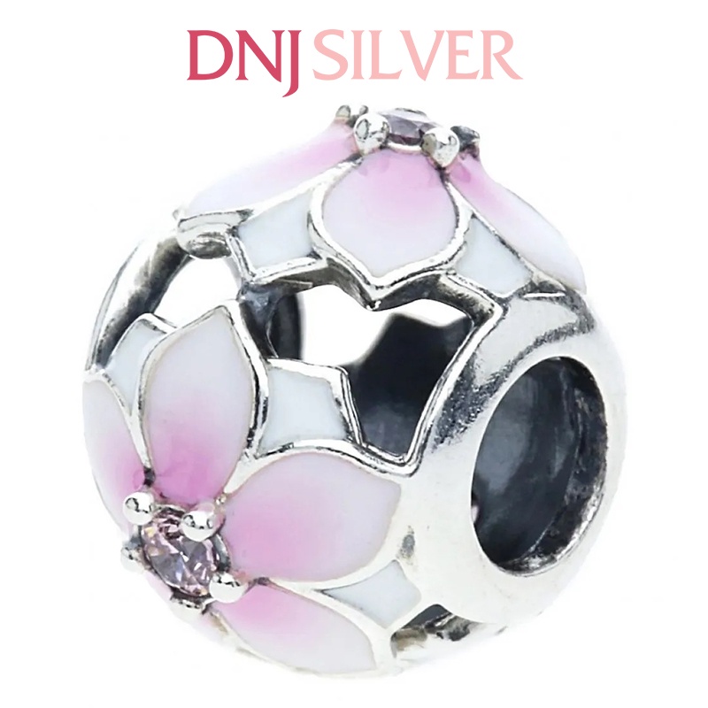 Charm bạc 925 cao cấp, hàng chuẩn bạc - Charm Openwork Magnolia Flower thích hợp để mix vòng tay charm - DN329