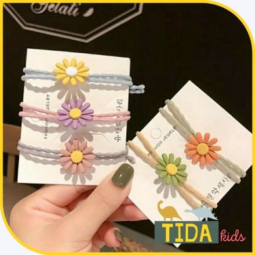 Dây Buộc Tóc Hoa Cúc ⚡ HOT TREND ⚡ Dây Cột Tóc Cúc Họa My Nhiều Vòng Đẹp Dễ Thương Hàn Quốc, Phụ Kiện Tóc TiDa Kids Shop